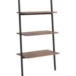 vidaXL Étagère inclinée à 3 niveaux Marron foncé et noir 64x34x116 cm