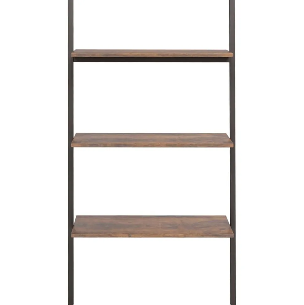 vidaXL Étagère inclinée à 3 niveaux Marron foncé et noir 64x34x116 cm
