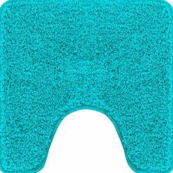 vidaXL Tapis de bain antidérapant avec découpe pour toilette Turquoise