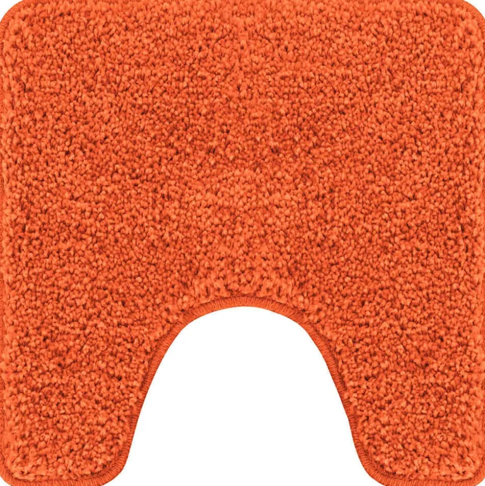 vidaXL Tapis de bain antidérapant avec découpe pour toilette Orange