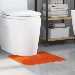 vidaXL Tapis de bain antidérapant avec découpe pour toilette Orange