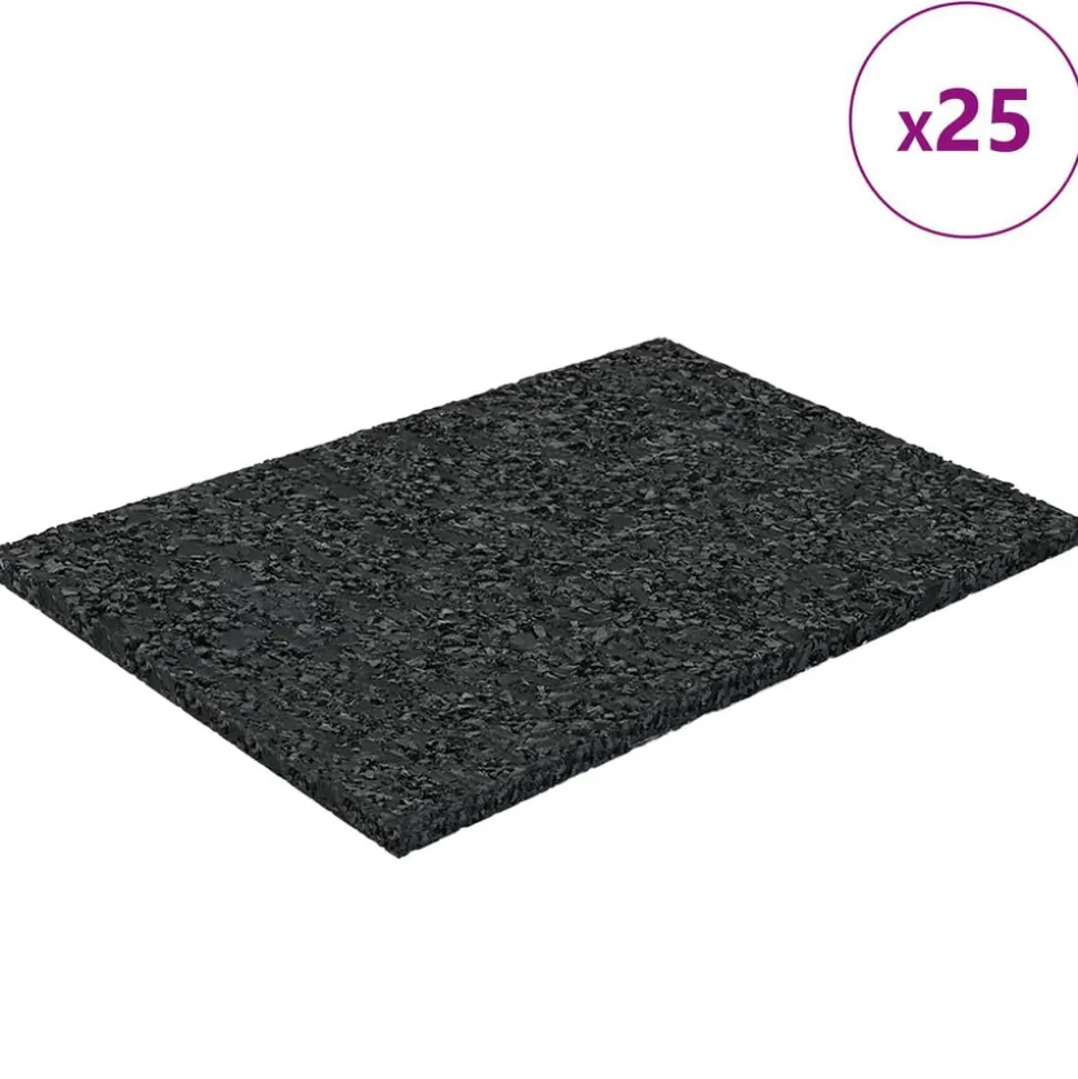 vidaXL Tapis de patio en granulat de caoutchouc Noir 6 x 9 x 0,3 cm