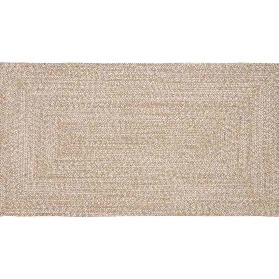 vidaXL Tapis de surface Rectangulaire Naturel et Blanc 60 x 110 cm
