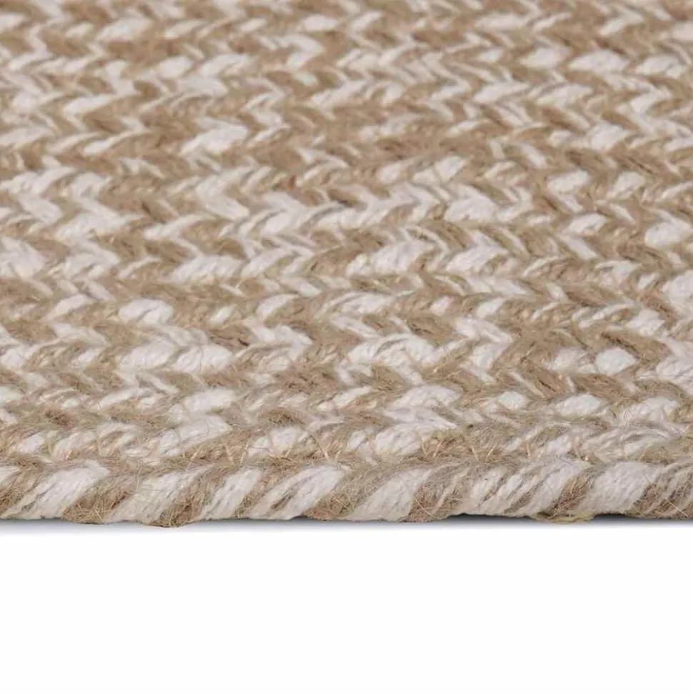 vidaXL Tapis de surface Rectangulaire Naturel et Blanc 60 x 110 cm