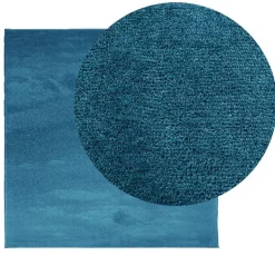 vidaXL Tapis OVIEDO à poils courts turquoise 120x120 cm