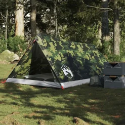 vidaXL Tente de camping 2 personnes camouflage imperméable