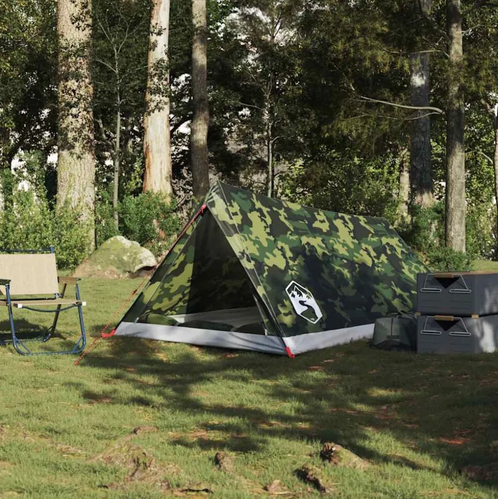 vidaXL Tente de camping 2 personnes camouflage imperméable