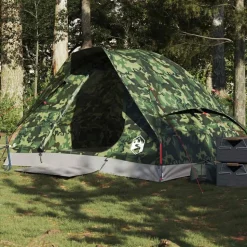 vidaXL Tente de camping à dôme 2 personnes camouflage imperméable