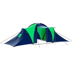 vidaXL Tente de camping 9 personnes Bleu et Vert