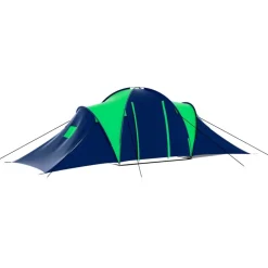 vidaXL Tente de camping 9 personnes Bleu et Vert
