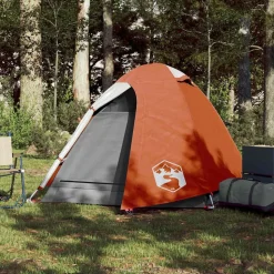vidaXL Tente de camping à dôme 2 personnes orange imperméable