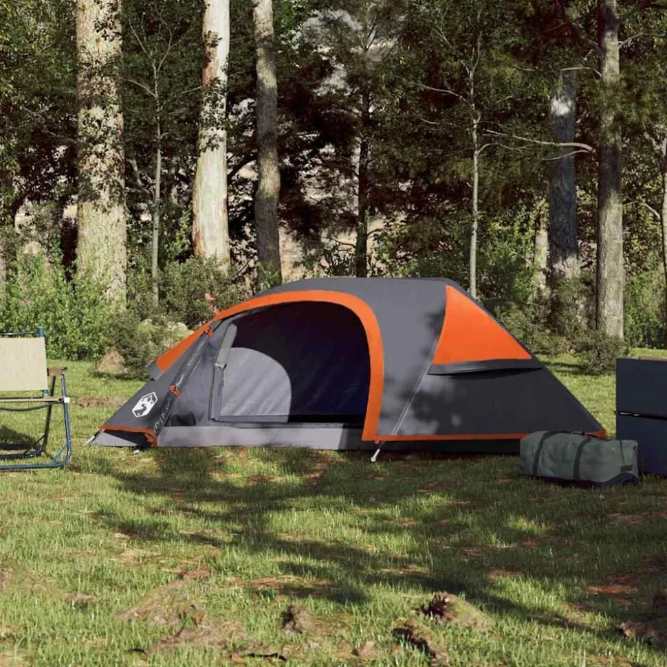 vidaXL Tente de camping à dôme 1 personne orange imperméable