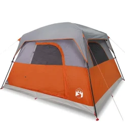 vidaXL Tente de camping de cabine 4 personnes orange imperméable