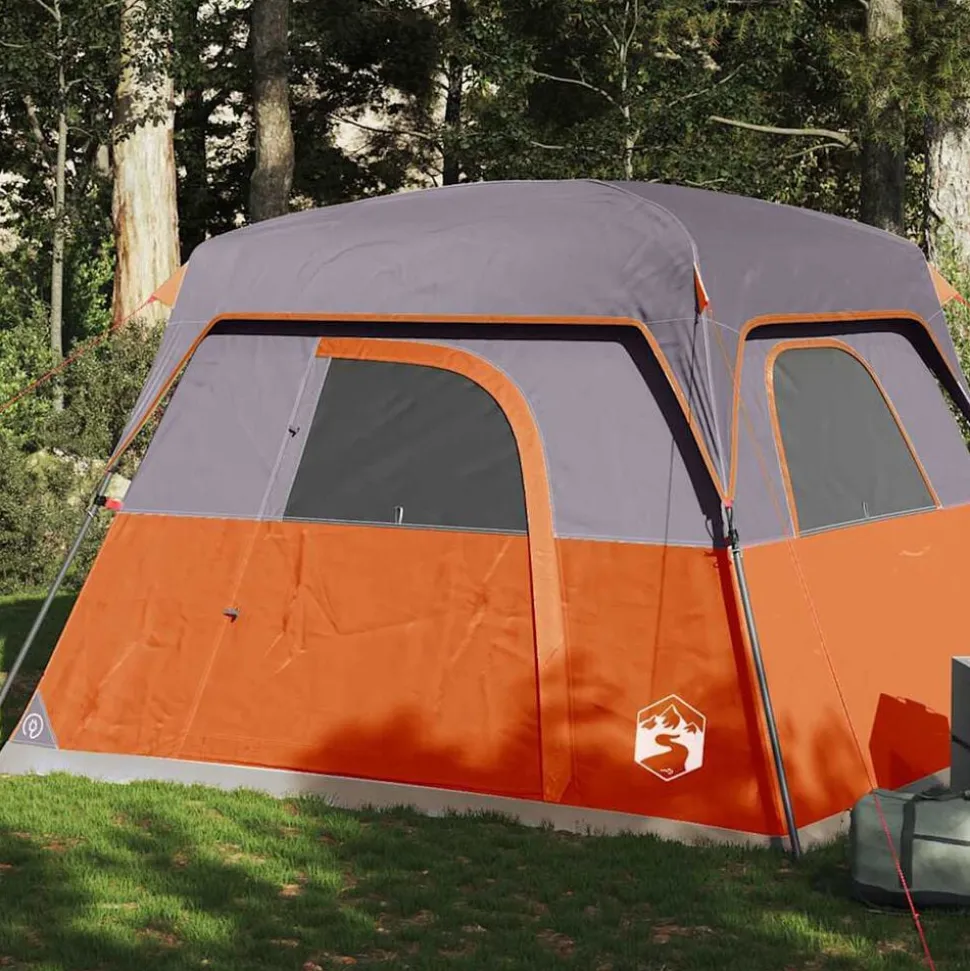 vidaXL Tente de camping de cabine 4 personnes orange imperméable