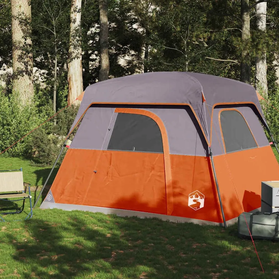 vidaXL Tente de camping de cabine 4 personnes orange imperméable