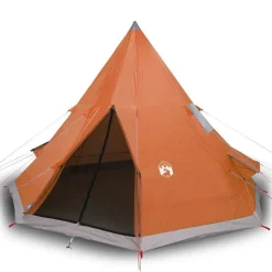 vidaXL Tente de camping tipi 4 personnes orange imperméable