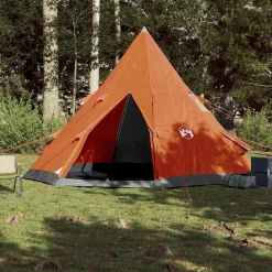 vidaXL Tente de camping tipi 4 personnes orange imperméable