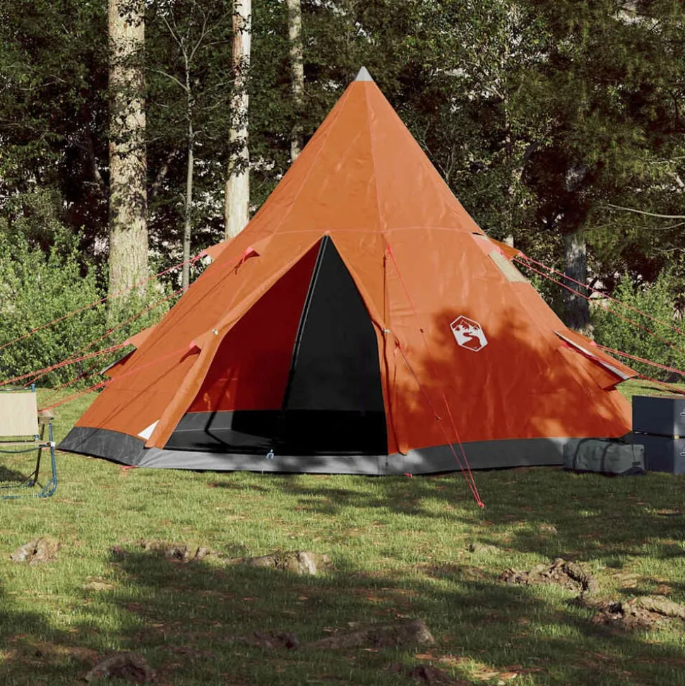 vidaXL Tente de camping tipi 4 personnes orange imperméable
