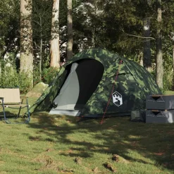 vidaXL Tente de camping tunnel 3 personnes camouflage imperméable