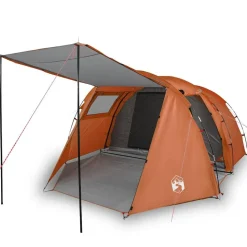 vidaXL Tente de camping tunnel 4 personnes gris et orange imperméable