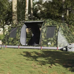 vidaXL Tente de camping tunnel 4 personnes camouflage imperméable