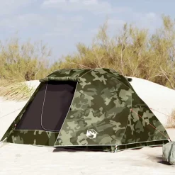 vidaXL Tente de pêche 3 personnes camouflage imperméable