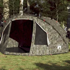 vidaXL Tente de pêche 4 personnes camouflage imperméable