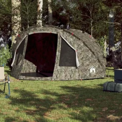 vidaXL Tente de pêche 4 personnes camouflage imperméable