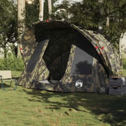 vidaXL Tente de pêche 5 personnes camouflage imperméable