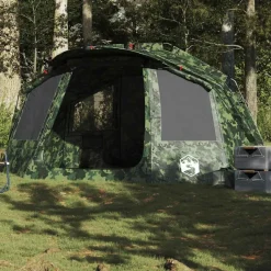 vidaXL Tente de pêche 5 personnes camouflage imperméable