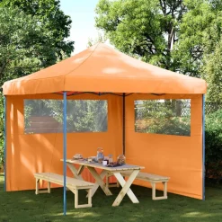 vidaXL Tente de réception pliable escamotable avec 2 parois latérales