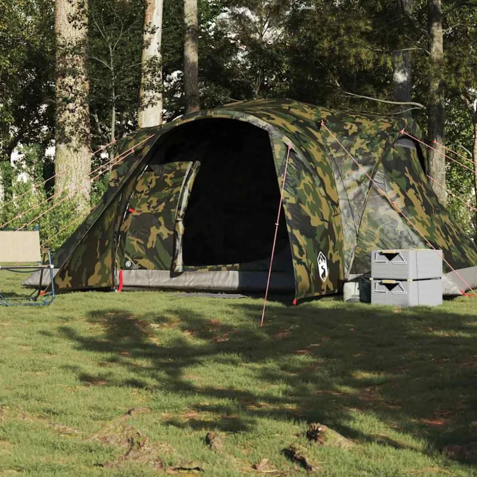 vidaXL Tente familiale à dôme 6 personnes camouflage imperméable