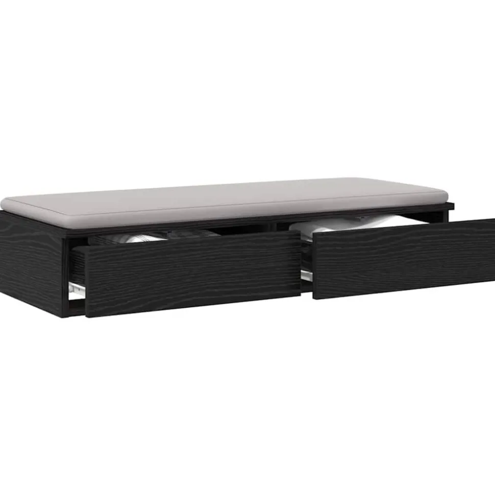 vidaXL Tiroirs de lit avec tiroir Chêne noir 100 x 36,5 x 16,5 cm