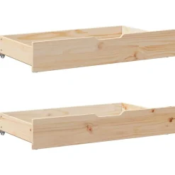 vidaXL Tiroirs sous le lit avec roulettes 2 pcs 95x55x17 cm pin massif