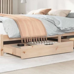 vidaXL Tiroirs sous le lit avec roulettes 2 pcs 95x55x17 cm pin massif