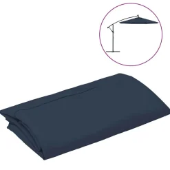 vidaXL Tissu de remplacement pour parasol déporté bleu 300 cm