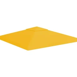 vidaXL Toile de toit de belvédère 2 niveaux 310 g/m² 3x3 m Jaune