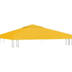 vidaXL Toile de toit de belvédère 2 niveaux 310 g/m² 3x3 m Jaune