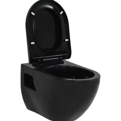 vidaXL Toilette murale Céramique Noir