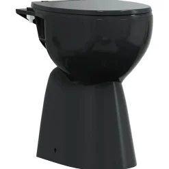vidaXL Toilette sans rebord 7 cm hauteur supplémentaire Abattant amorti Céramique Noir