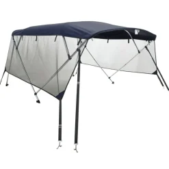 vidaXL Toit bimini à 4 arceaux parois en maille 243x(170-182)x137 cm