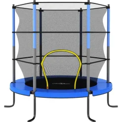 vidaXL Trampoline avec filet de sécurité Rond 140x160 cm Bleu
