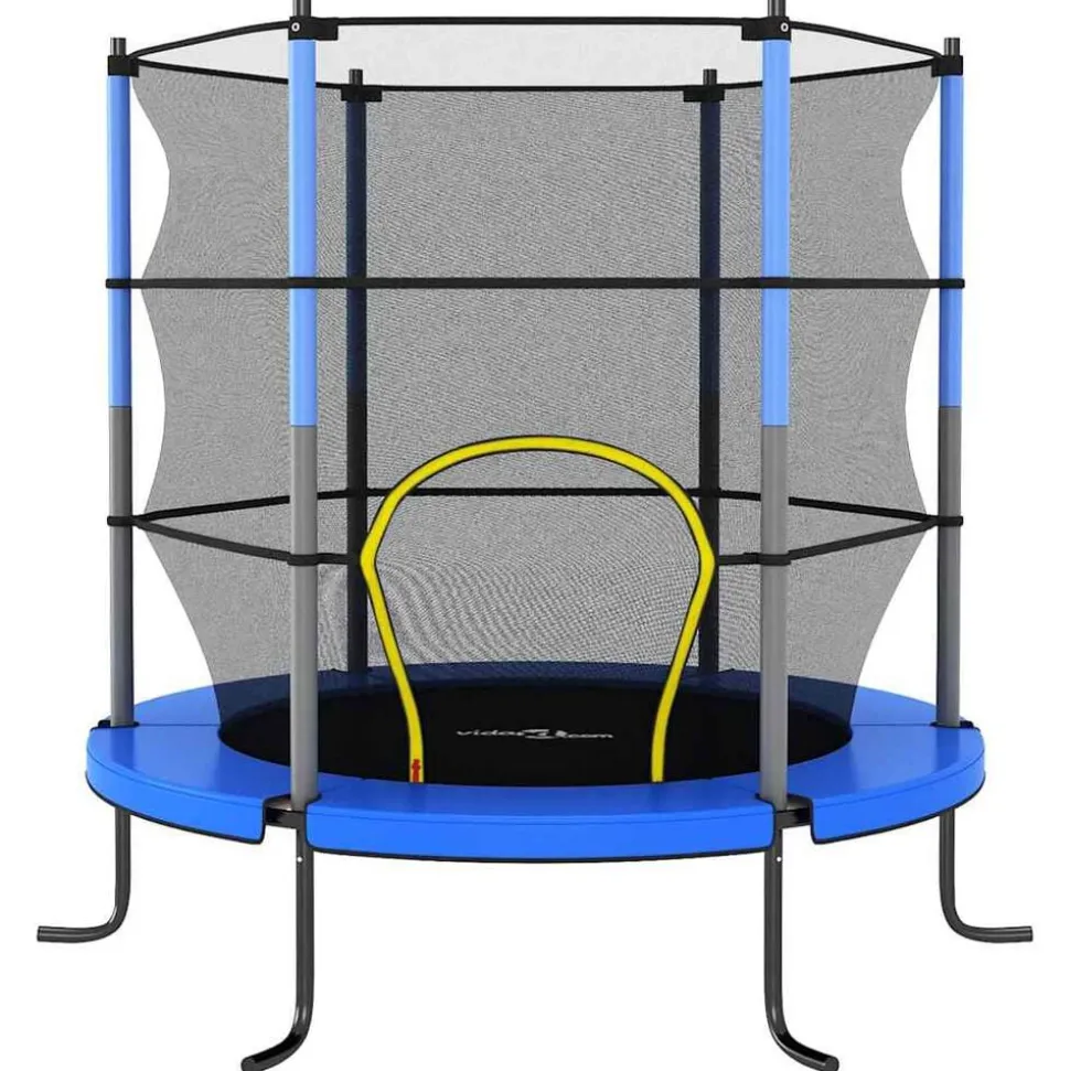 vidaXL Trampoline avec filet de sécurité Rond 140x160 cm Bleu