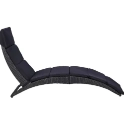 vidaXL Transat avec coussin Résine tressée Noir