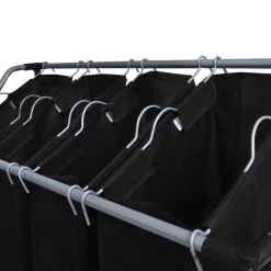 vidaXL Trieuse à linge avec 4 sacs gris