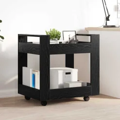 vidaXL Trolley de Bureau Chêne noir 60 x 45 x 60 cm Bois d'ingénierie