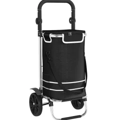 vidaXL Trolley de shopping Noir 36,5 x 46,5 x 100,5 cm Tissu Oxford