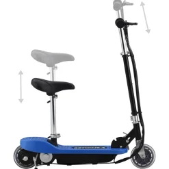 vidaXL Trottinette électrique avec siège 120 W Bleu
