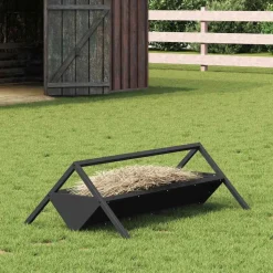 vidaXL Trough d'alimentation pour le bétail Noir 111 x 76 x 38 cm