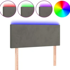 vidaXL Tête de lit à LED Gris foncé 80x5x78/88 cm Velours